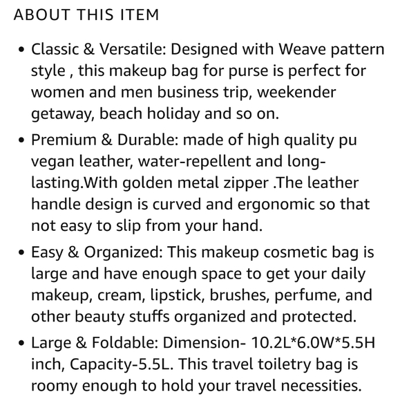 Woven makeup/toiletrie bag - Picture 4 of 5